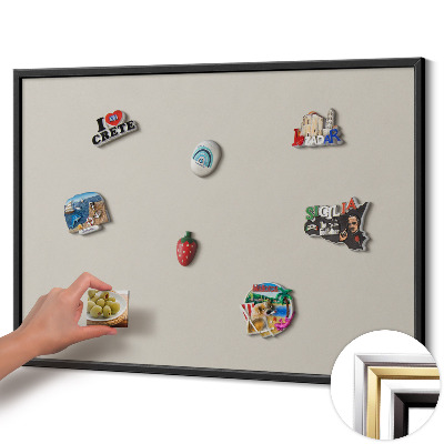 Magnetisk tavla med svart ram Färg krämvit