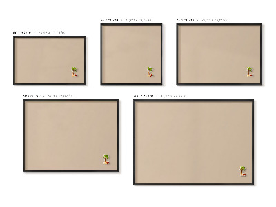 Magnetisk tavla med svart ram Färg beige