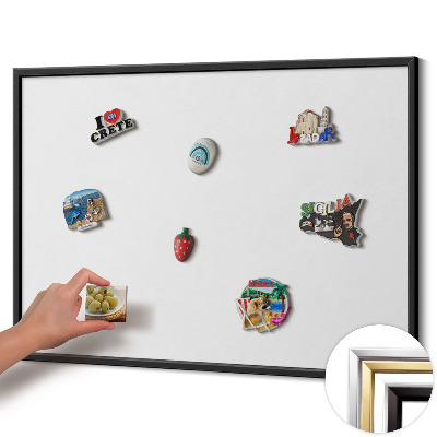 Magnetisk tavla med svart ram Färg vit