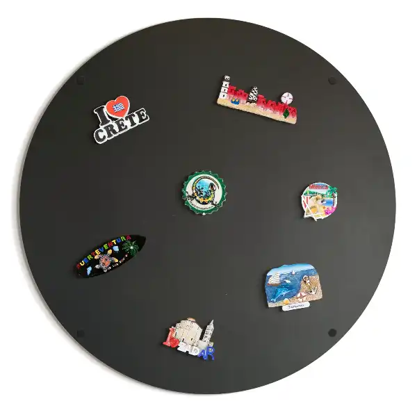 Magnettavla i metall rund och svart