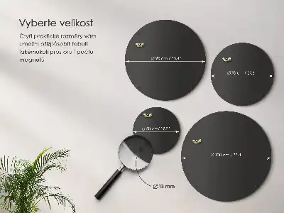 Magnettavla i metall rund och svart