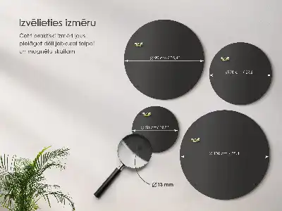 Magnettavla i metall rund och svart
