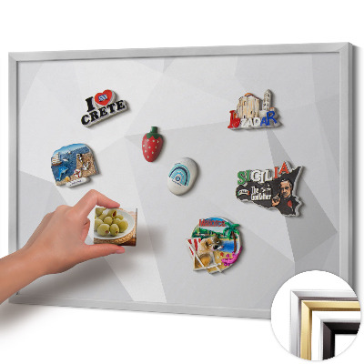 Magnetisk tavla med silverram Geometrisk 3D-bakgrund