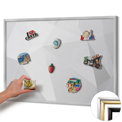 Magnetisk tavla med silverram Geometrisk 3D-bakgrund