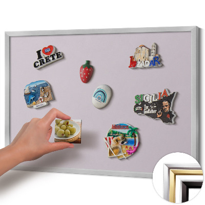 Magnetisk tavla med silverram Färg lila