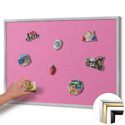 Magnetisk tavla med silverram Färg rosa