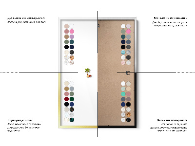 Magnetisk tavla med guldram Färg olivgrön