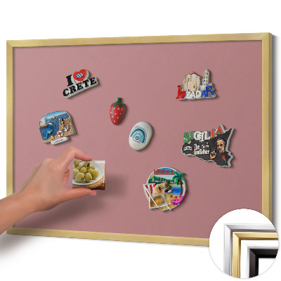 Magnetisk tavla med guldram Färg pastellrosa