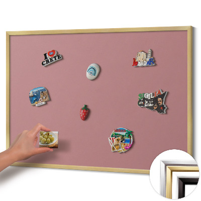 Magnetisk tavla med guldram Färg pastellrosa