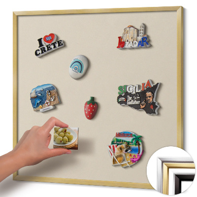 Magnetisk tavla med guldram Färg ljusbeige
