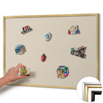 Magnetisk tavla med guldram Färg ljusbeige