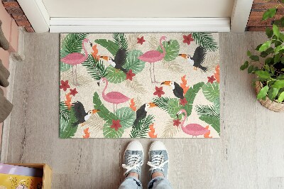 Dörrmatta Flamingos fåglar