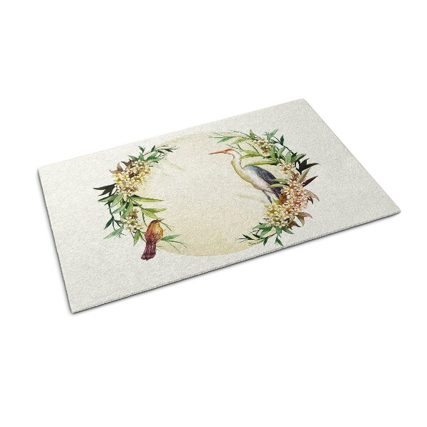 Hall matta Fåglar blommor sammansättning