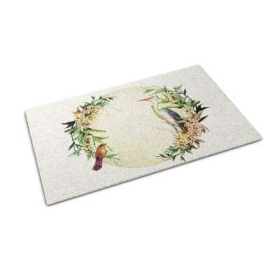 Hall matta Fåglar blommor sammansättning