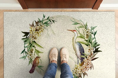Hall matta Fåglar blommor sammansättning