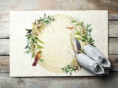 Hall matta Fåglar blommor sammansättning