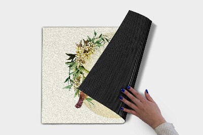 Hall matta Fåglar blommor sammansättning