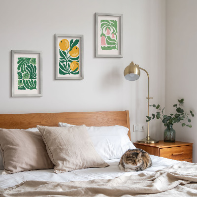 Posterpaket Minimalistiska växtmönster med frukter och blad