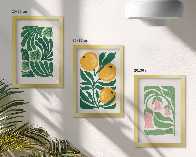 Posterpaket Minimalistiska växtmönster med frukter och blad