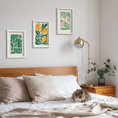 Posterpaket Minimalistiska växtmönster med frukter och blad