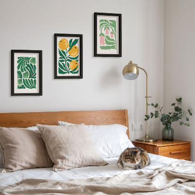 Posterpaket Minimalistiska växtmönster med frukter och blad
