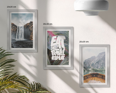 Posterpaket Vattenfall berg resa natur båt och vegetation