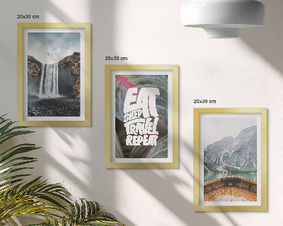 Posterpaket Vattenfall berg resa natur båt och vegetation
