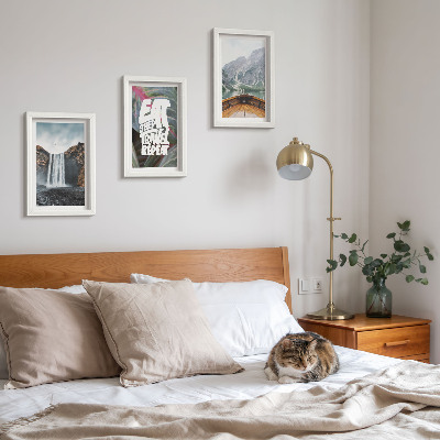 Posterpaket Vattenfall berg resa natur båt och vegetation