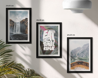 Posterpaket Vattenfall berg resa natur båt och vegetation