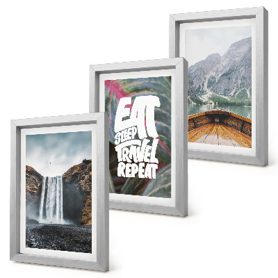 Posterpaket Vattenfall berg resa natur båt och vegetation