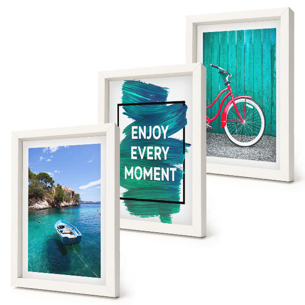 Posterpaket Havsutsikt med inspirerande inskription för båtcykel