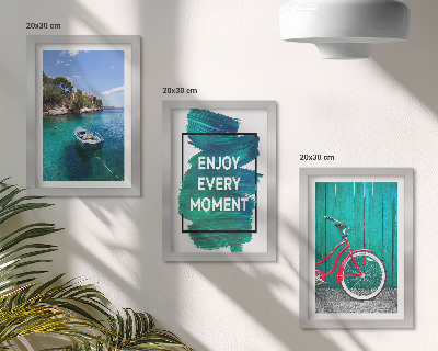 Posterpaket Havsutsikt med inspirerande inskription för båtcykel