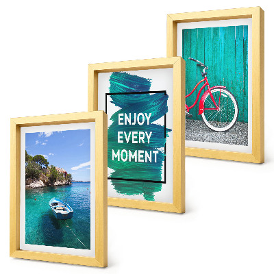 Posterpaket Havsutsikt med inspirerande inskription för båtcykel