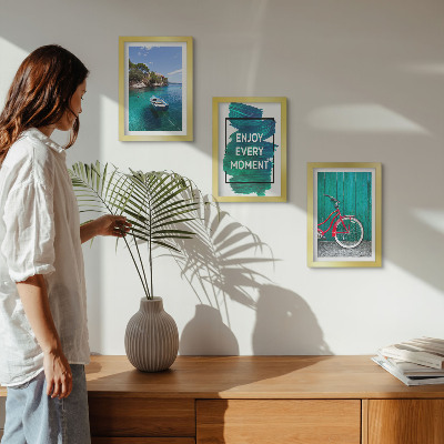 Posterpaket Havsutsikt med inspirerande inskription för båtcykel