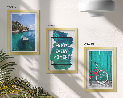 Posterpaket Havsutsikt med inspirerande inskription för båtcykel