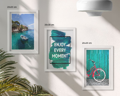 Posterpaket Havsutsikt med inspirerande inskription för båtcykel