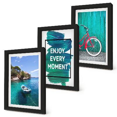 Posterpaket Havsutsikt med inspirerande inskription för båtcykel