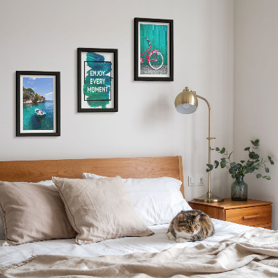 Posterpaket Havsutsikt med inspirerande inskription för båtcykel
