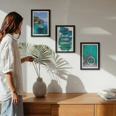 Posterpaket havsutsikt med inspirerande text för båtstuga