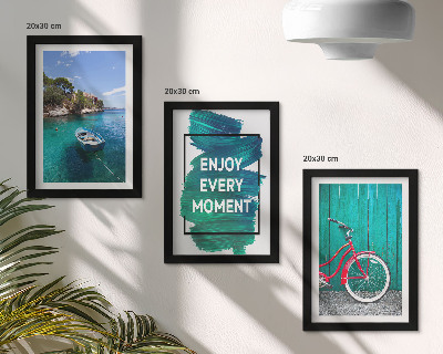Posterpaket Havsutsikt med inspirerande inskription för båtcykel