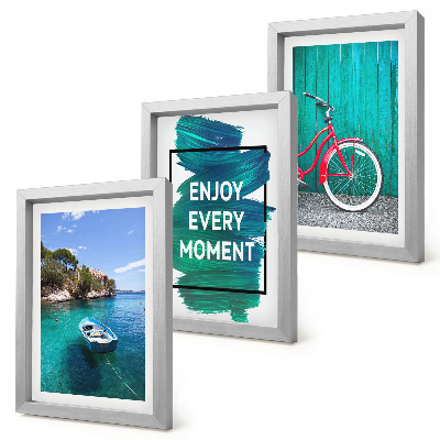 Posterpaket Havsutsikt med inspirerande inskription för båtcykel