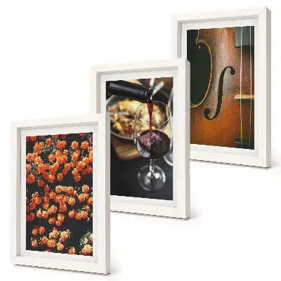 Posterpaket med motiv av vintage romantiska blommor, vin och fiol