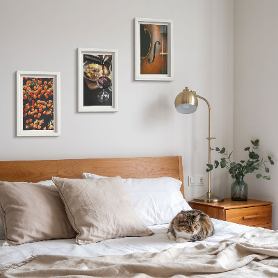 Posterpaket Vintage romantiska blommor vin och fiol