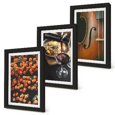 Posterpaket Vintage romantiska blommor vin och fiol