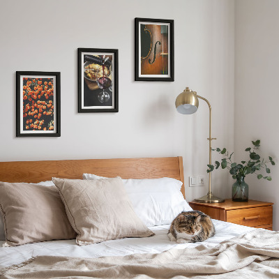 Posterpaket Vintage romantiska blommor vin och fiol