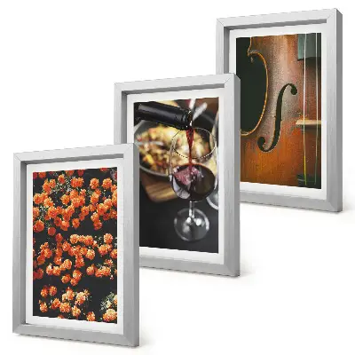 Posterpaket med motiv av vintage romantiska blommor, vin och fiol