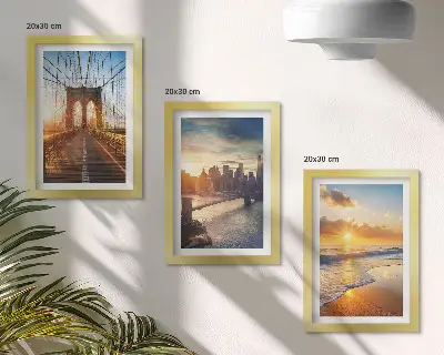 Posterpaket broar och solnedgångar i stadslandskap