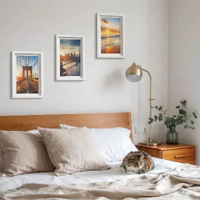 Posterpaket broar och solnedgångar i stadslandskap