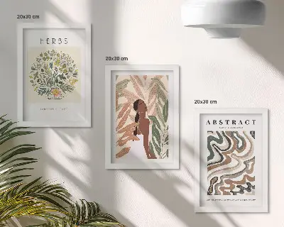 Posterpaket boho-inspirerade posters i minimalistisk pastellstil