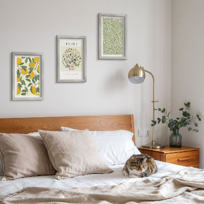 Posterpaket Citronmotiv med örter och växtblad